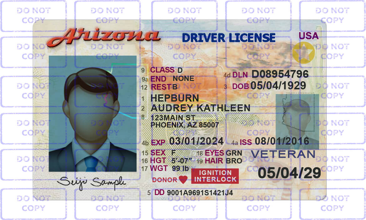 Arizona Driver License Template Edit Dl